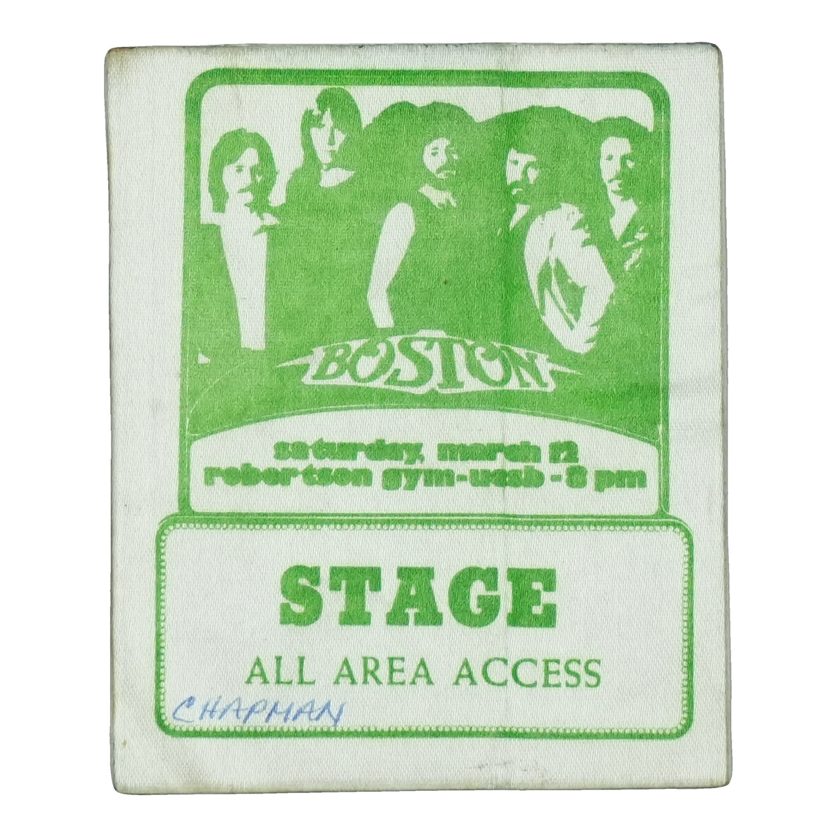1977 Boston UCSB Stage Backstage Pass front