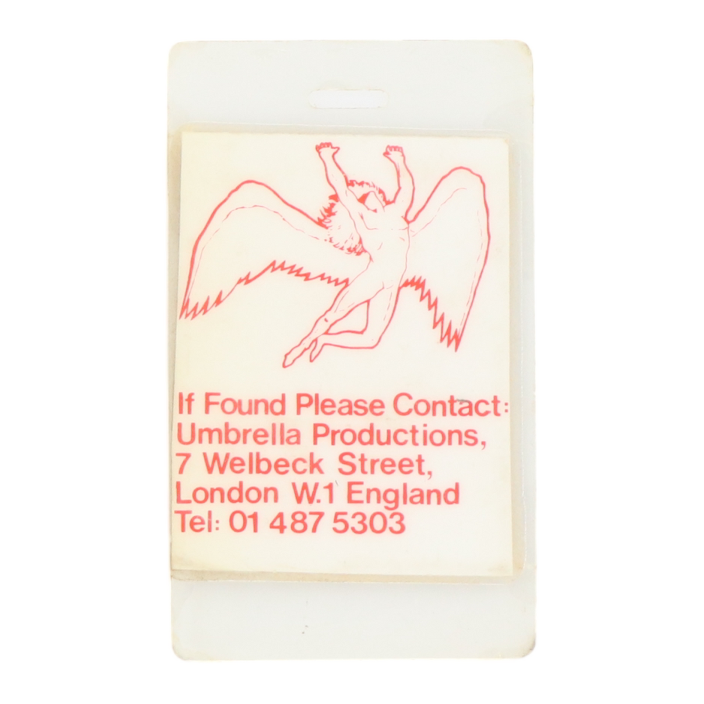 1980 Led Zeppelin Tour of Europe Backstage Pass Laminate and Luggage Tag