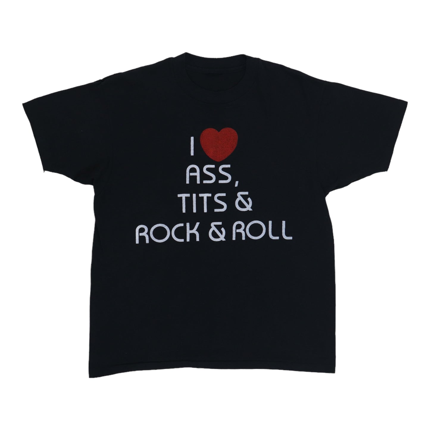 1980s I Love Tits Ass & Rock & Roll Shirt