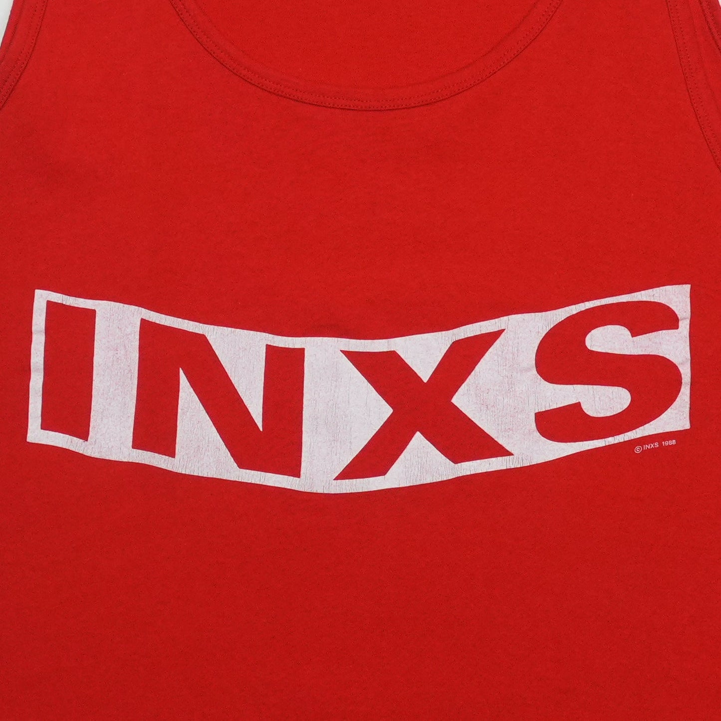 1980s INXS Logo Tank Shirt Detail 2