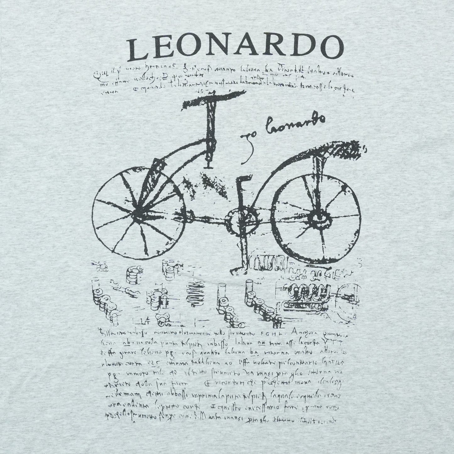 1980s Leonardo Da Vinci Bicycle Sketch Shirt