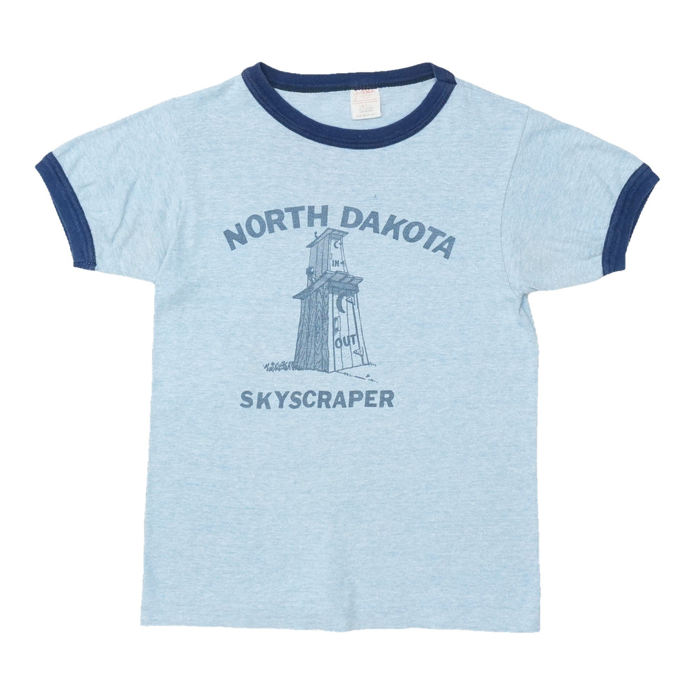 1980s North Dakota Skyscraper Ringer Shirt
