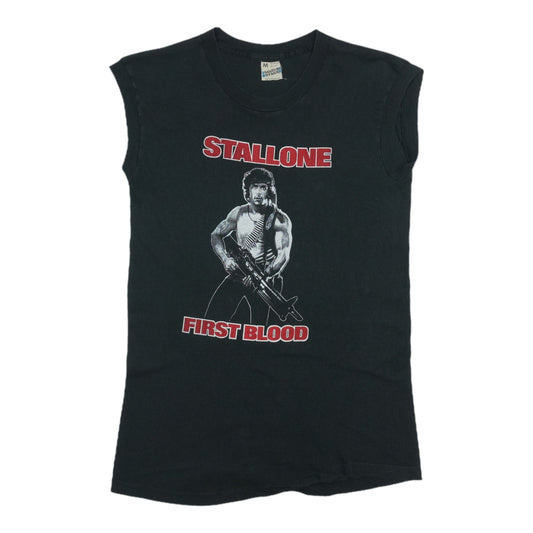1980s Stallone First Blood Thorn EMI Video Sleeveless Shirt Front