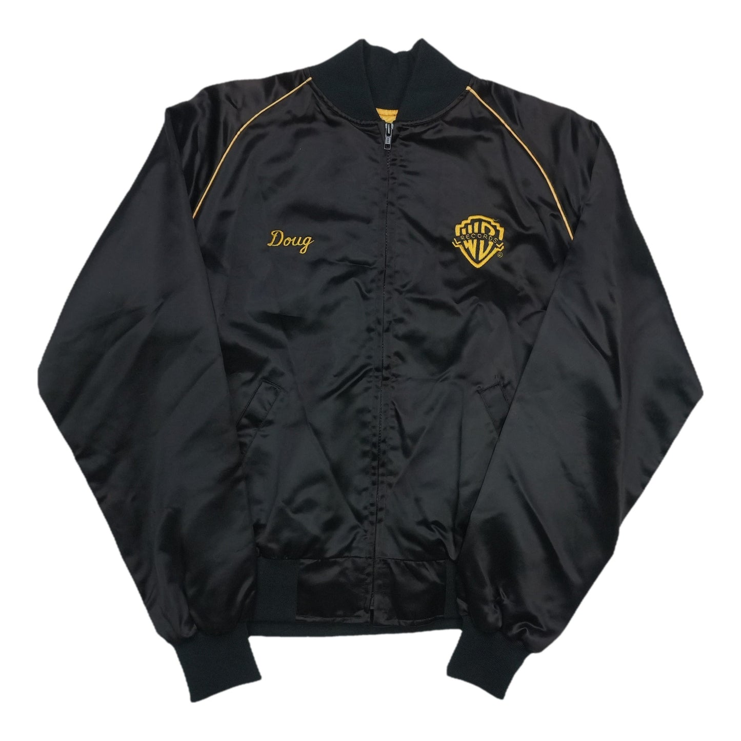 1980s Warner Bros Yellowjackets Satin Jacket Front