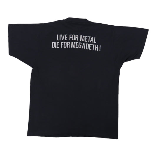 1980s Megadeth Live For Metal Die For Megadeth Shirt Back