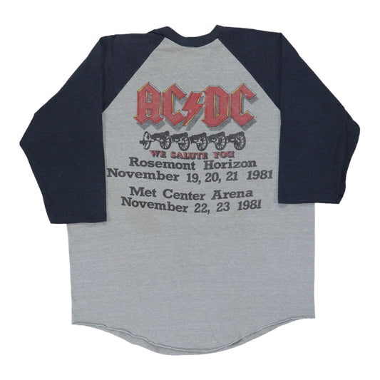 1981 ACDC For Those About To Rock Tour Jersey Shirt Back