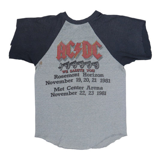 1981 ACDC For Those About To Rock Tour Jersey Shirt Back