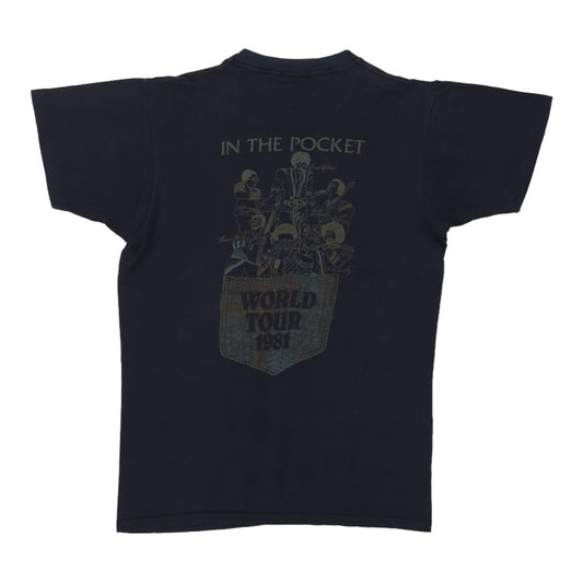 1981 Commodores In The Pocket World Tour Shirt Back