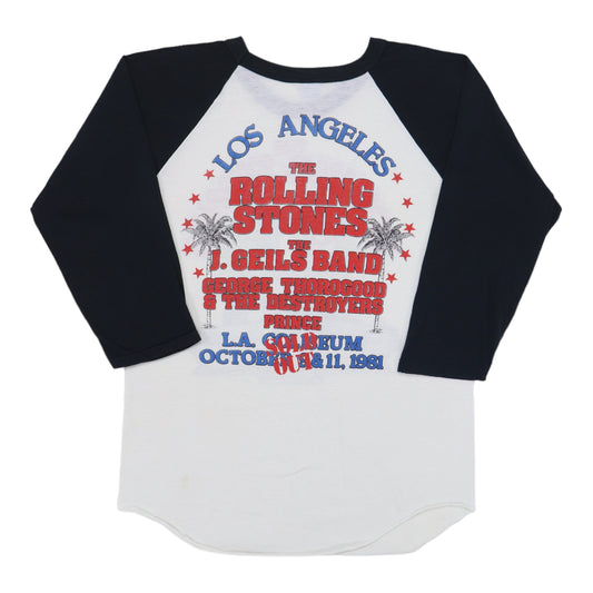 1981 Rolling Stones Prince Tour Jersey Shirt Back
