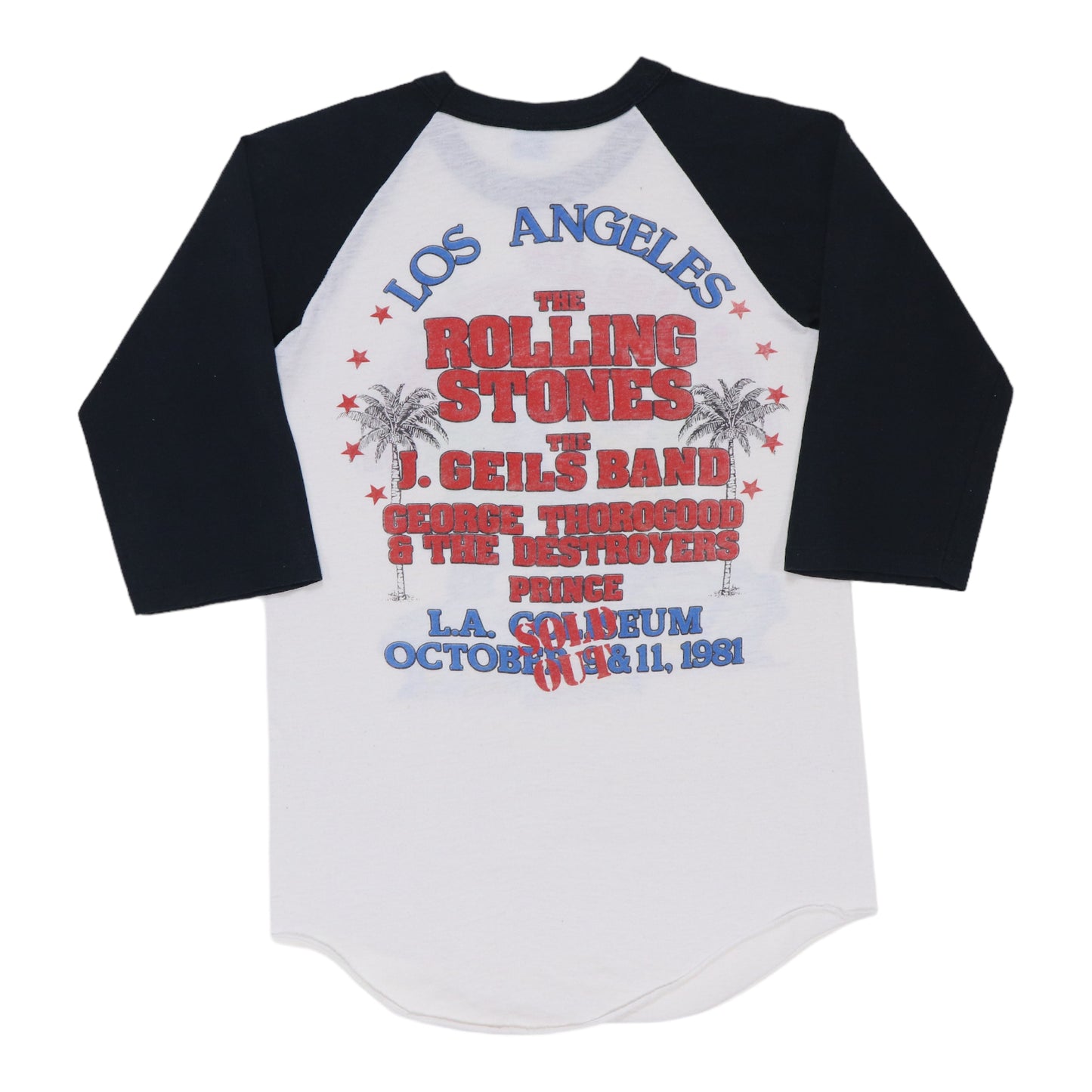 1981 Rolling Stones Prince Tour Jersey Shirt