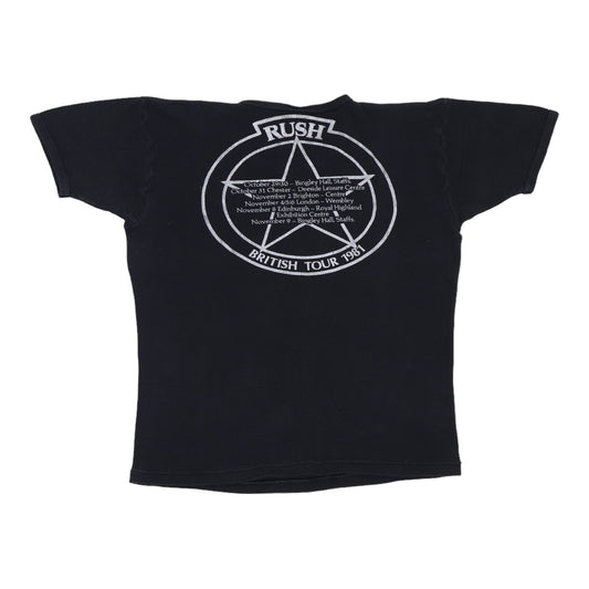 1981 Rush Exit Stage Left Euro Tour Shirt Back