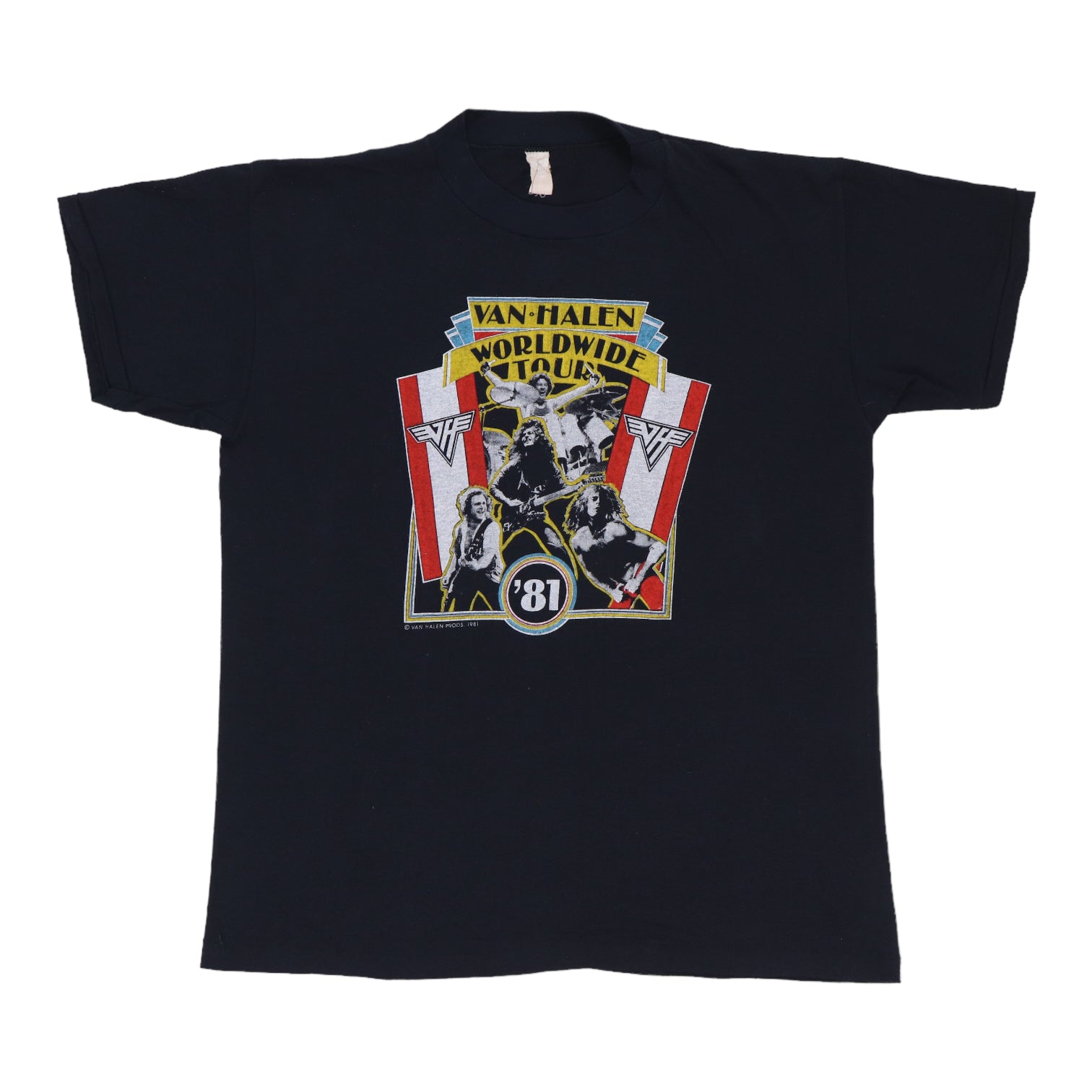 VAN HALEN ビンテージオリジナルティーシャツ 1981 Van Halen World Tour Shirt | Authentic Vintage Tee – WyCo Vintage