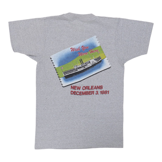 1981 Rolling Stones Wish You Were Here New Orleans Tour Shirt Back