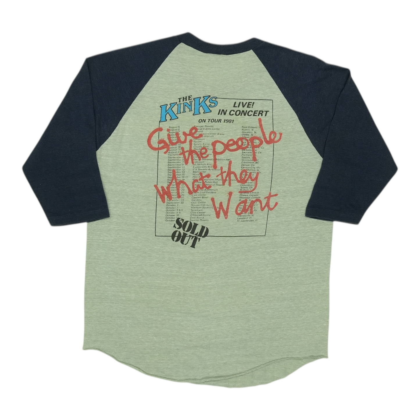 1981 The Kinks Give The People What They Want Tour Jersey Shirt