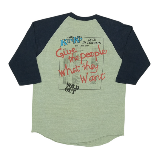 1981 The Kinks Give The People What They Want Tour Jersey Shirt Back