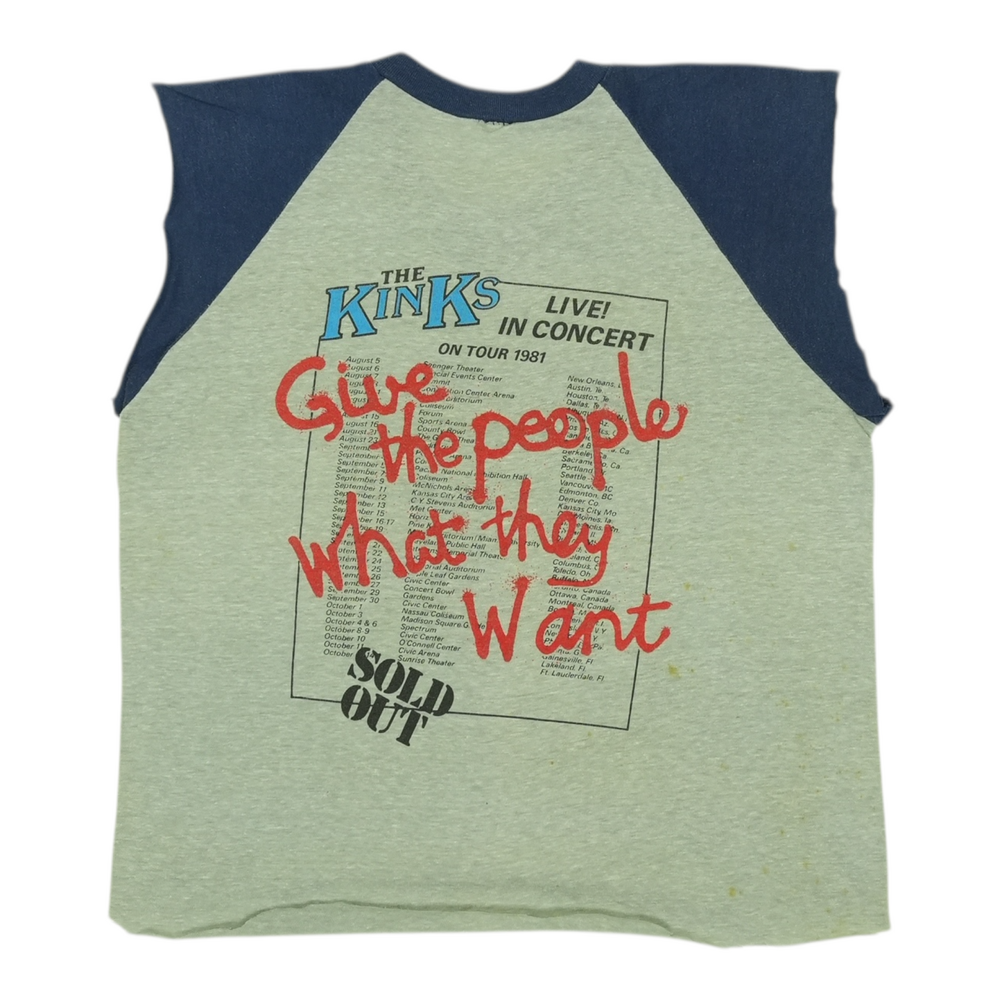 1981 The Kinks Give The People What They Want Tour Jersey Shirt