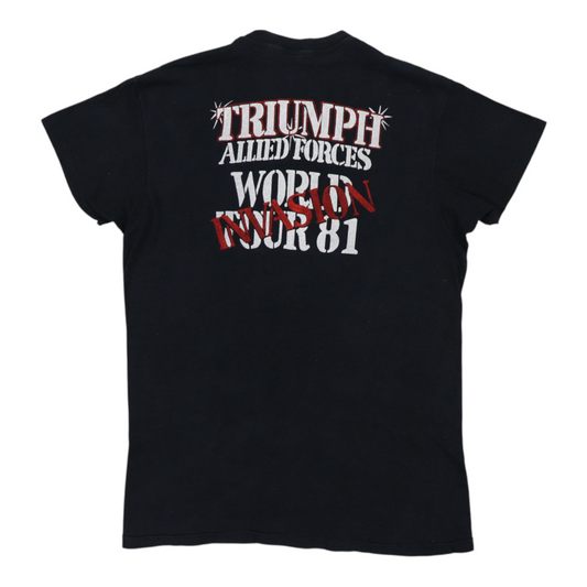 1981 Triumph Allied Forces World Tour Shirt Back