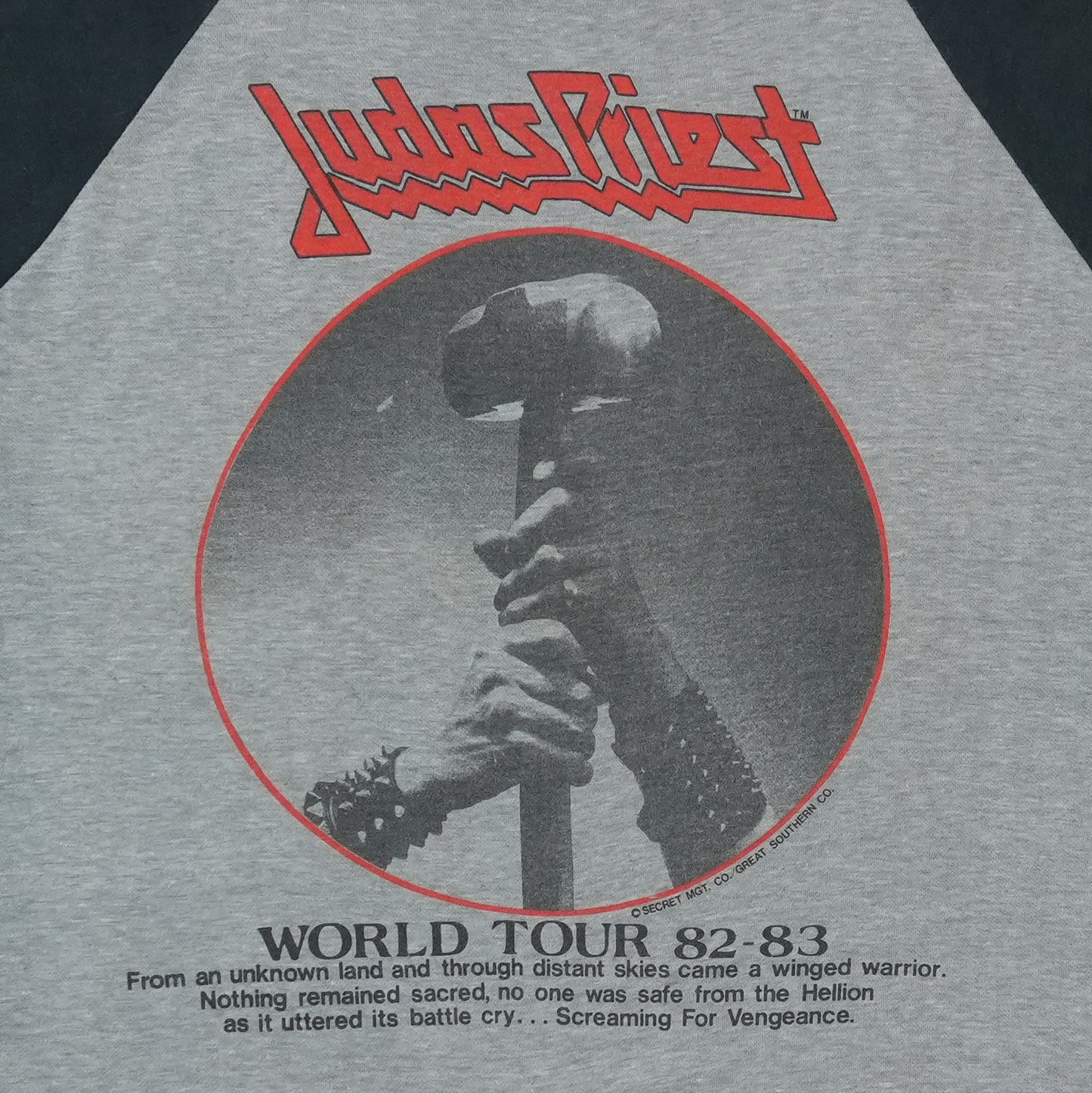1982 Judas Priest Screaming For Vengeance World Tour Shirt