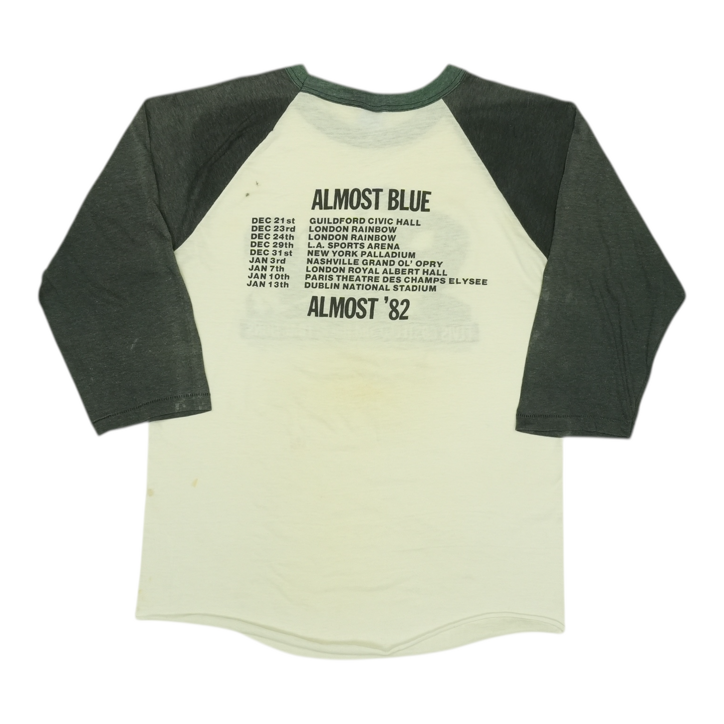 1982 Elvis Costello Almost Blue Tour Jersey Shirt