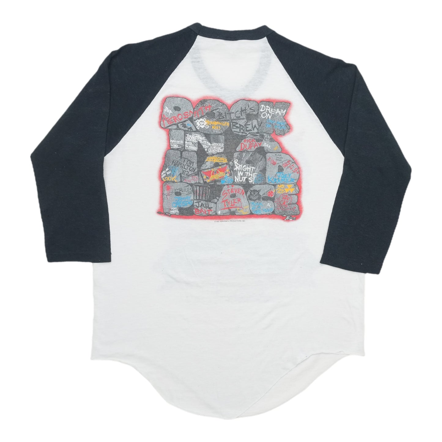 1982 Aerosmith Rock & Hard Place Jersey Shirt Back