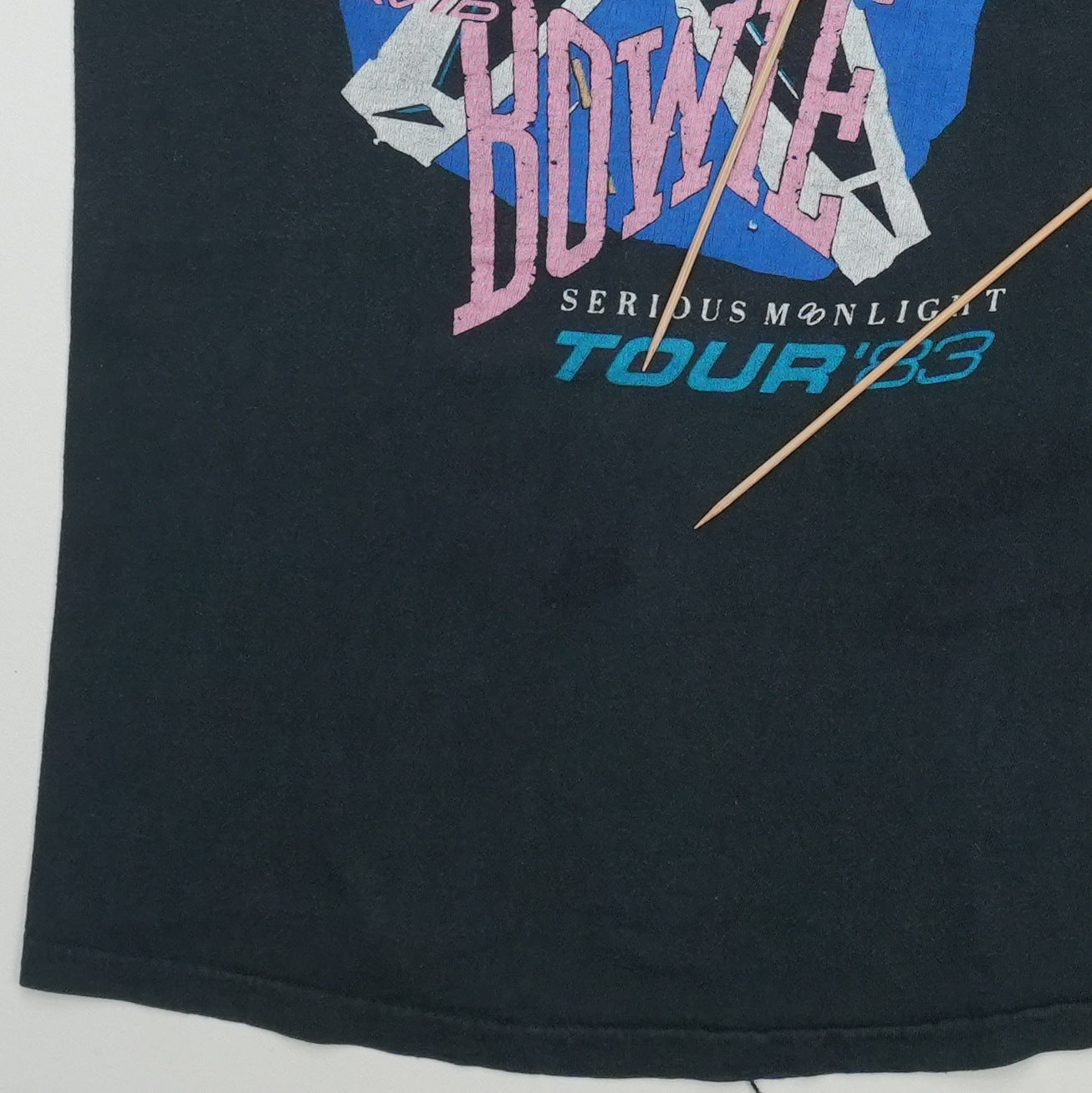 1983 David Bowie Serious Moonlight Tour Shirt Detail 5