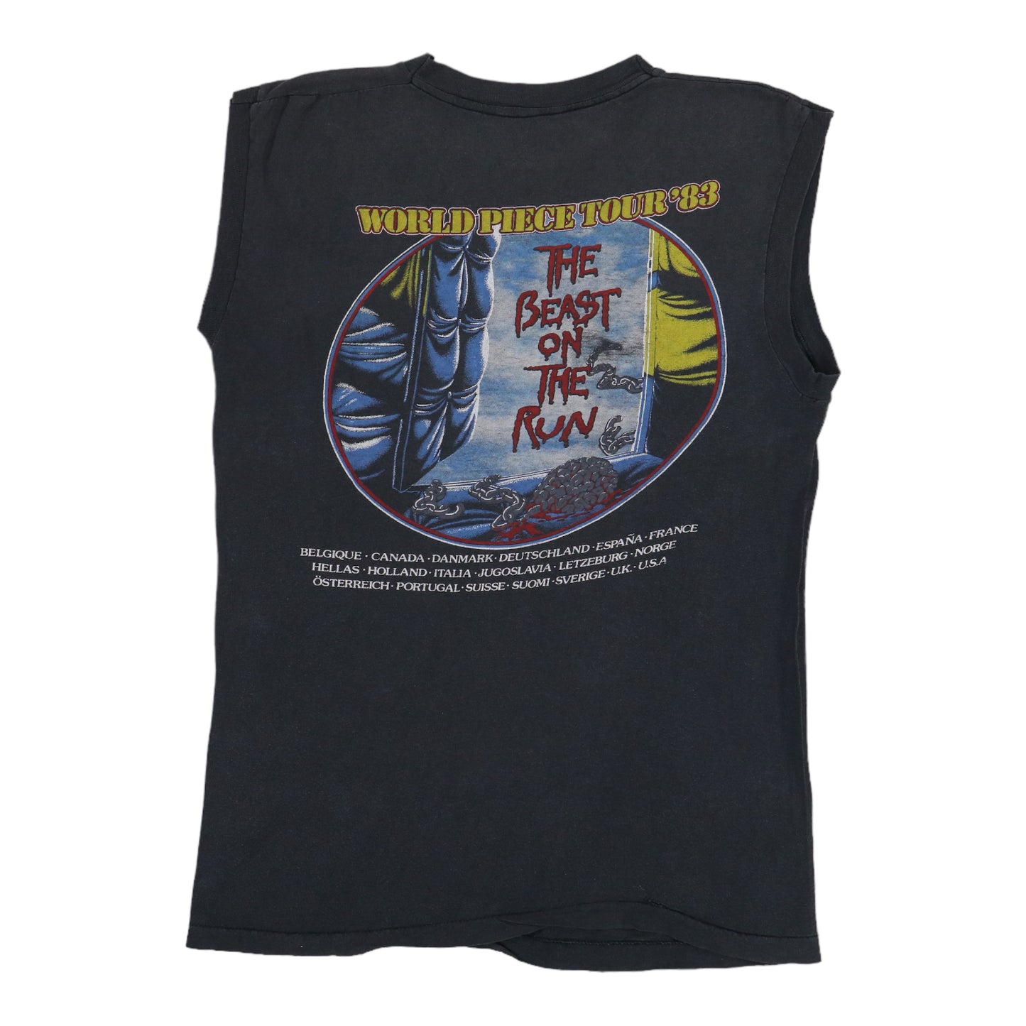 1983 Iron Maiden The Beast On The Run Tour Sleeveless Shirt