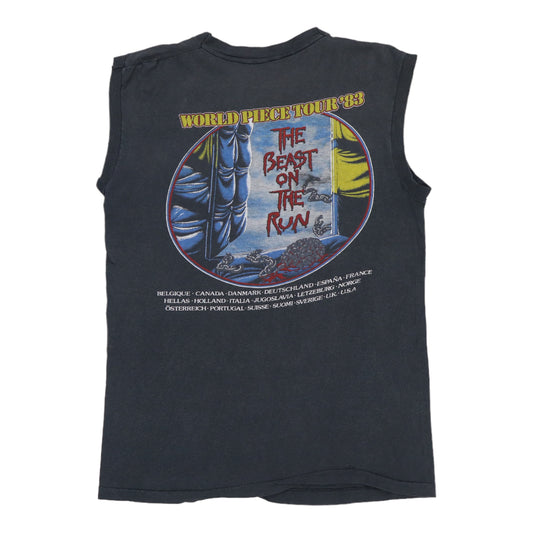 1983 Iron Maiden World Piece Tour Sleeveless Shirt Back