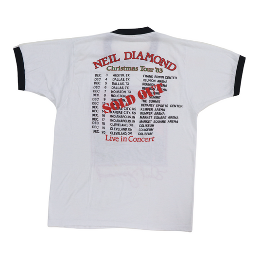 1983 Neil Diamond Live In Concert Tour Shirt Back