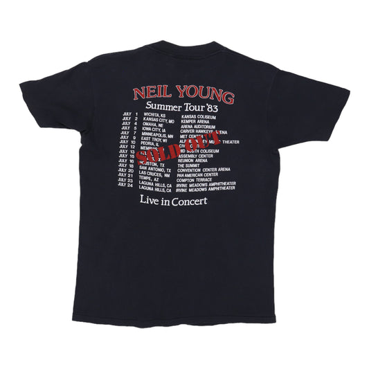 1983 Neil Young Summer Tour Shirt Back