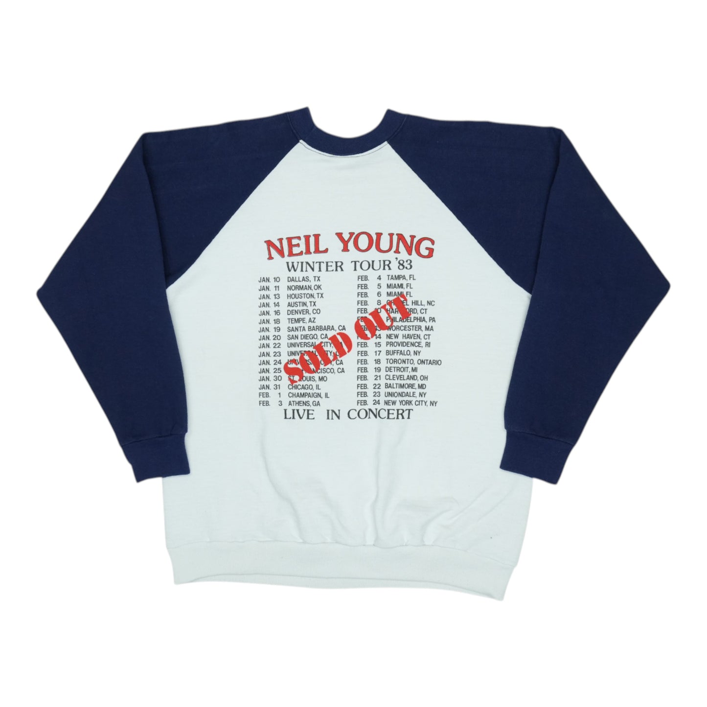 1983 Neil Young Tour Sweatshirt
