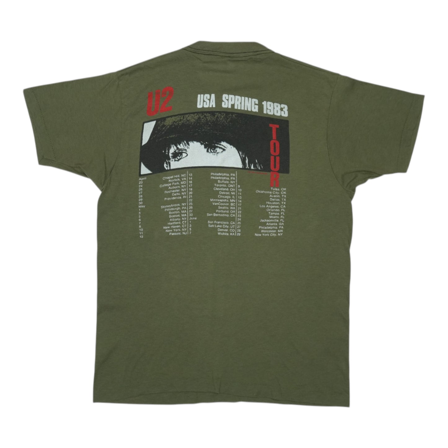 1983 U2 Spring Tour Shirt