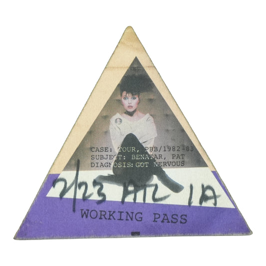 1983 Pat Benatar Get Nervous Tour Working Backstage Pass front