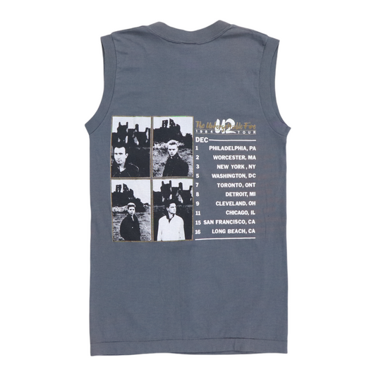 1984 U2 Unforgettable Fire Tour Sleeveless Shirt Back