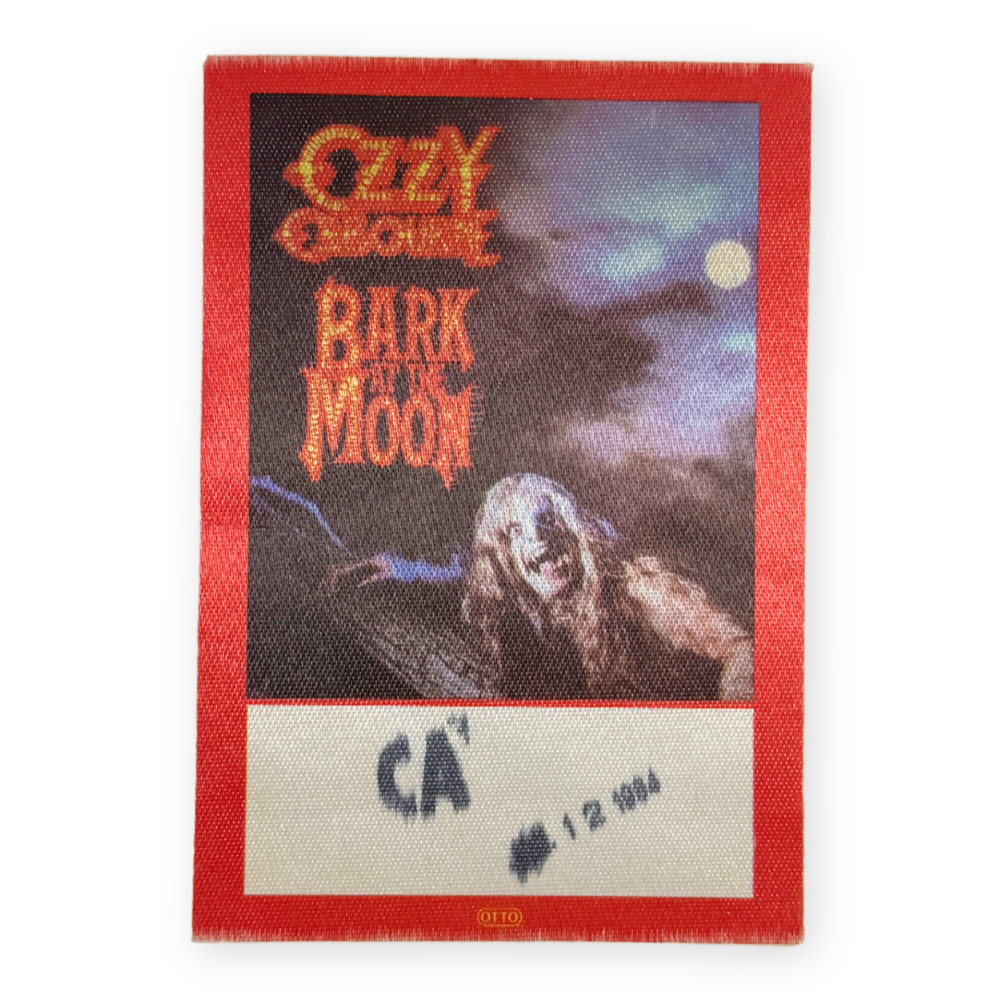 1984 Ozzy Osbourne Bark At The Moon Backstage Pass