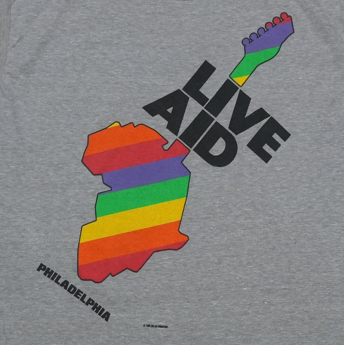 1985 Live Aid Philadelphia Sleeveless Concert Shirt Detail 1
