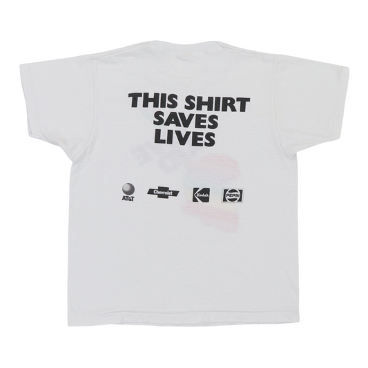 1985 Live Aid This Shirt Saves Lives Shirt Back