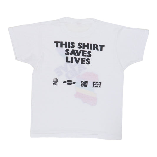 1985 Live Aid This Shirt Saves Lives Shirt Back