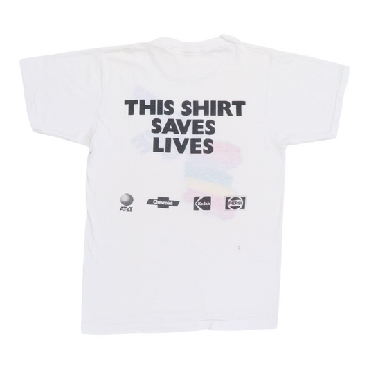 1985 Live Aid This Shirt Saves Lives Shirt Back