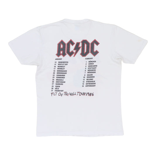 1986 ACDC Fly On The Wall Tour Shirt Back