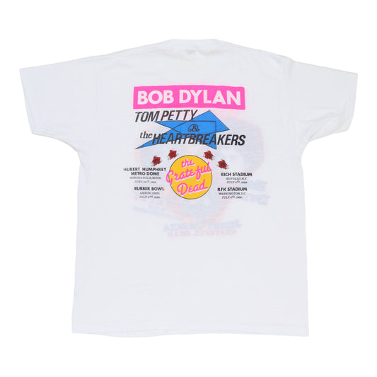 1986 Bob Dylan Tom Petty Jerry Garcia Concert Shirt Back
