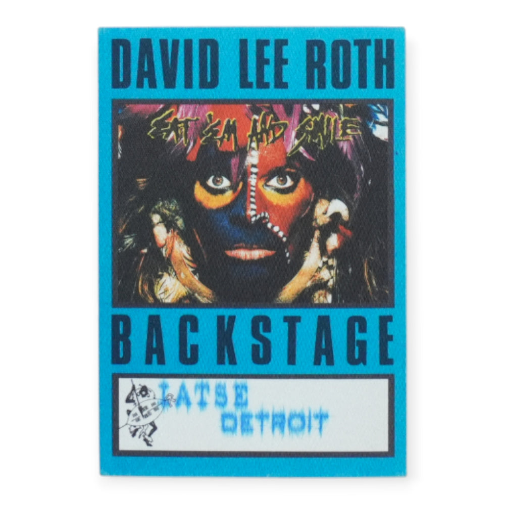 1986 David Lee Roth Eat 'Em and Smile Tour Backstage Pass (Blue)