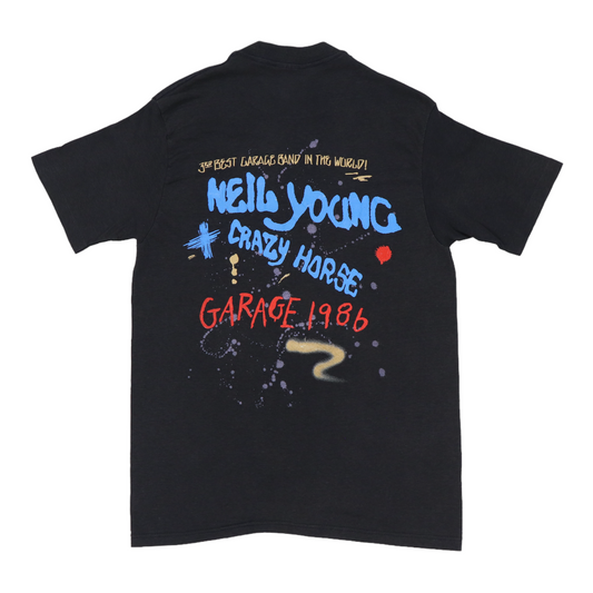 1986 Neil Young Garage Tour Shirt Back