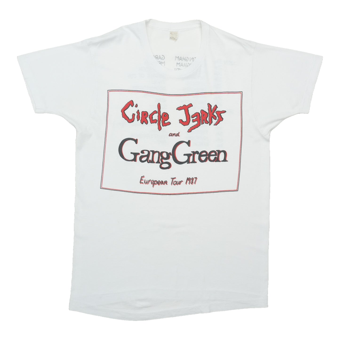 1987 Circle Jerks And Gang Green European Tour Shirt