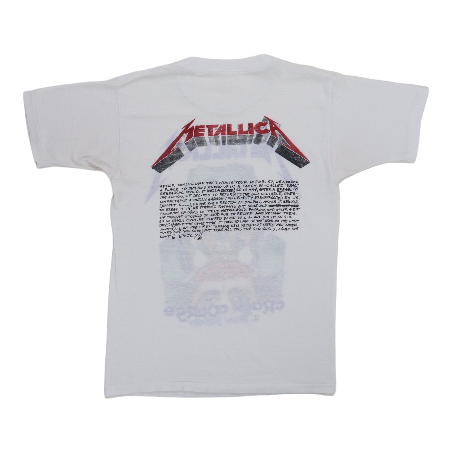 1987 Metallica Crash Course In Brain Surgery Shirt