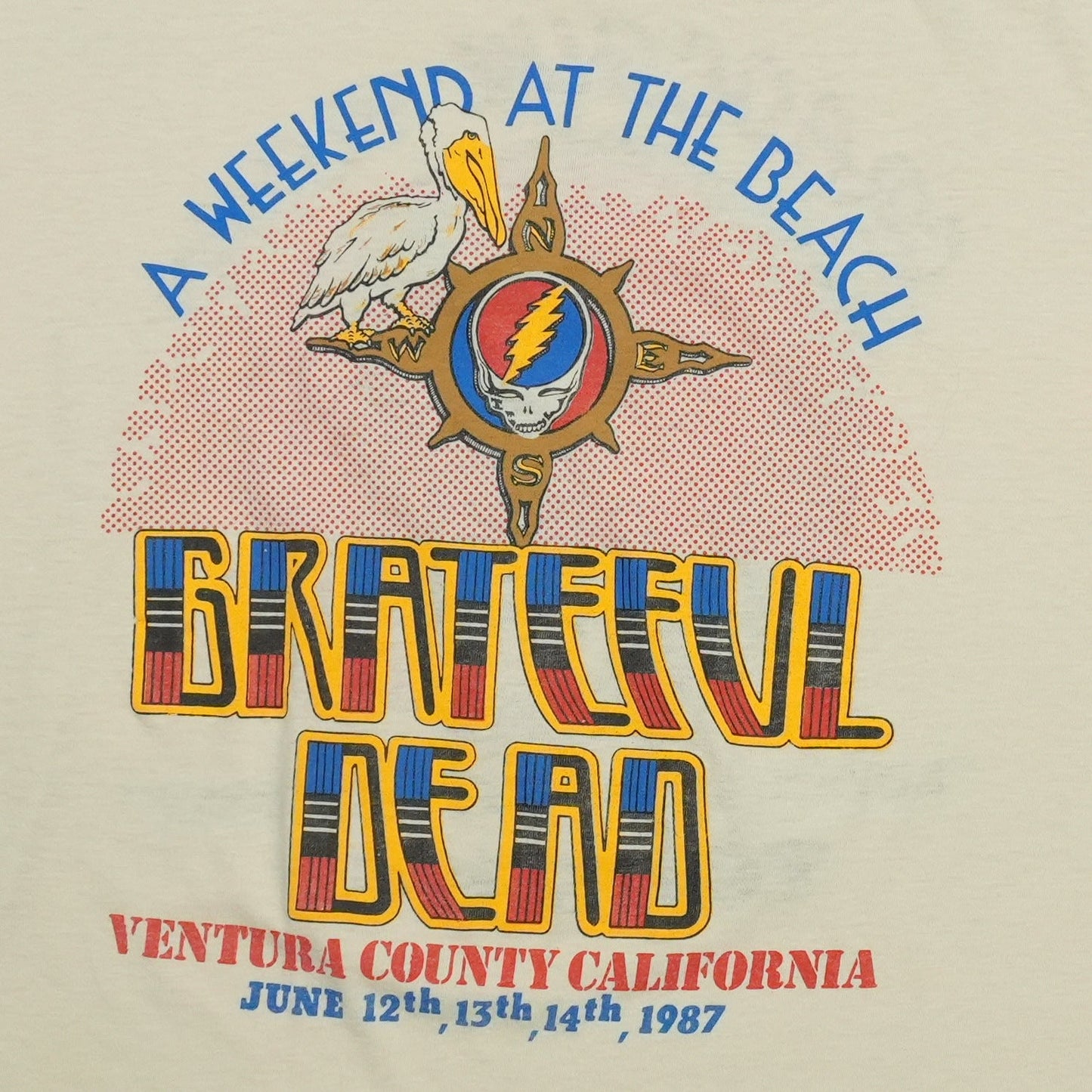1987 Grateful Dead A Weekend at the Beach Ventura Concert Shirt Detail 2