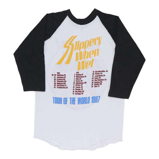 1987 Bon Jovi Slippery When Wet Tour Jersey Shirt Back