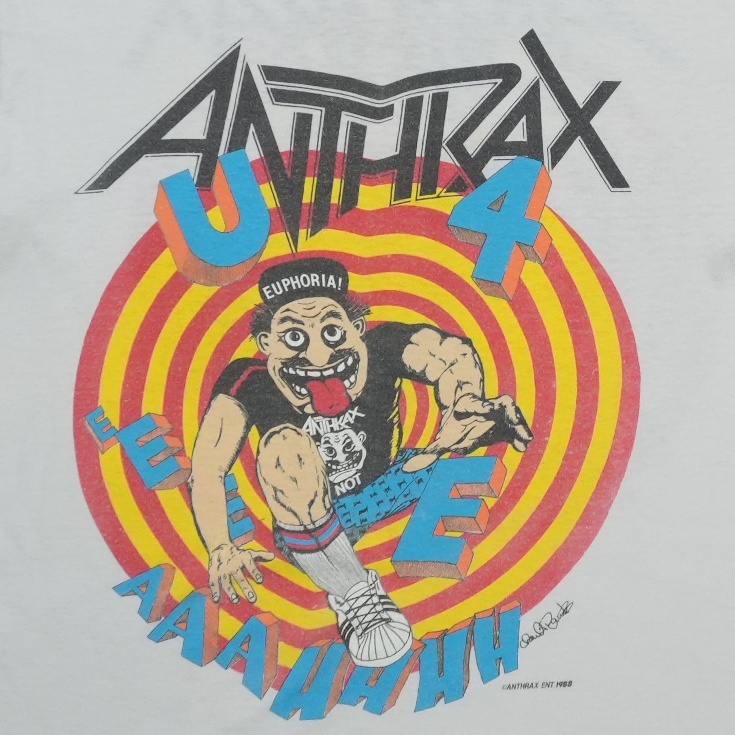 1988 Anthrax State Of Euphoria Spit Inside Tour Shirt Detail 1