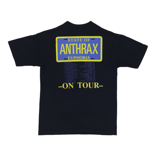 1988 Anthrax State Of Euphoria Tour Shirt Back