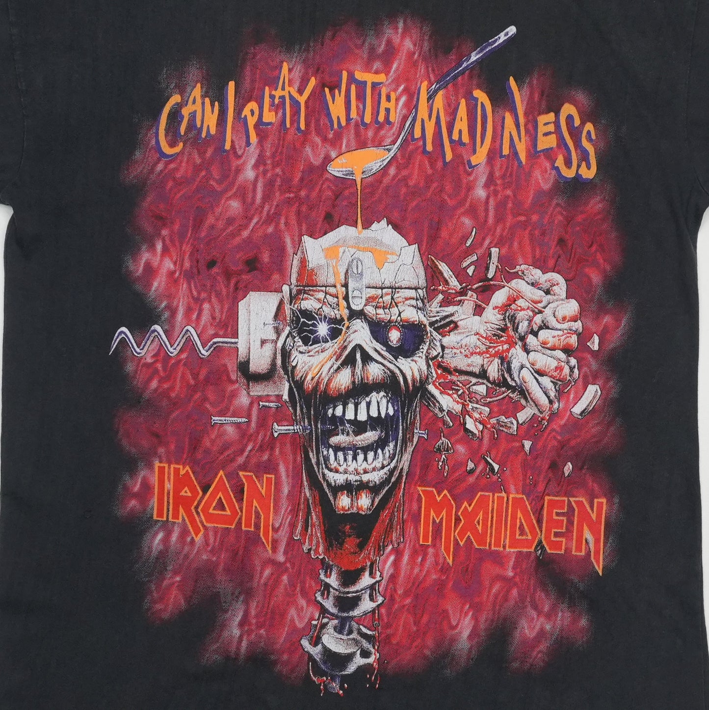1988 Iron Maiden Can I Play With Madness Shirt Detail 4