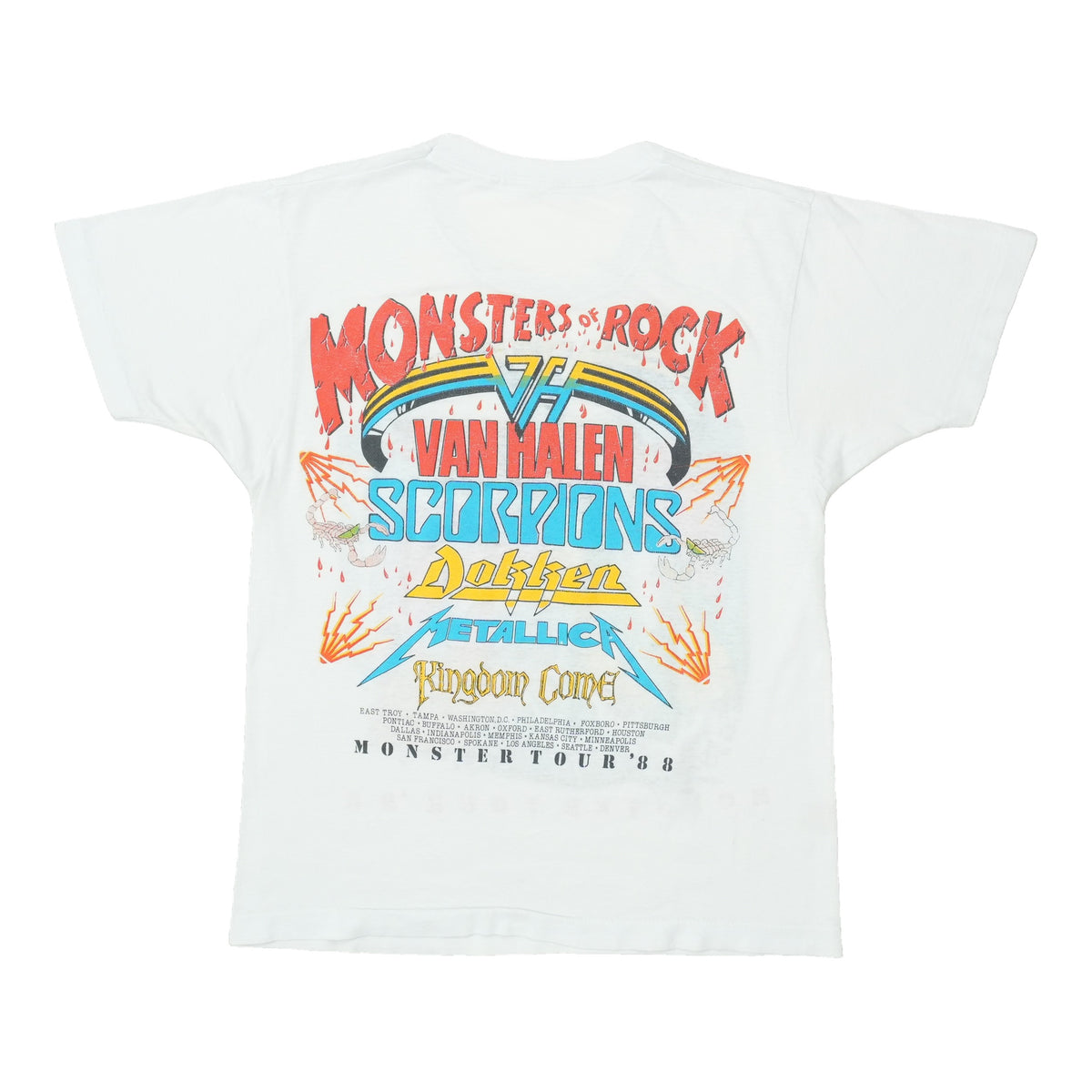 1988 Monsters of Rock Van Halen Metallica Tour Shirt